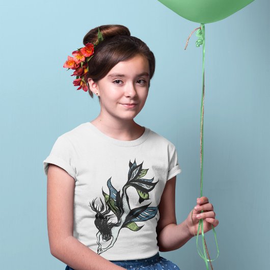 マーメイド美しい手描きファンタジー Tシャツ