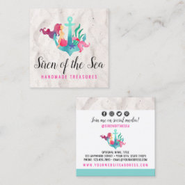 マーメイド航海のオンいかり水彩ソーシャルメディア スクエア名刺