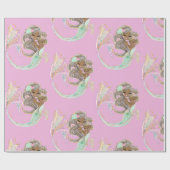 マーメイド航海のピンクの包み紙 ラッピングペーパー (フラット)