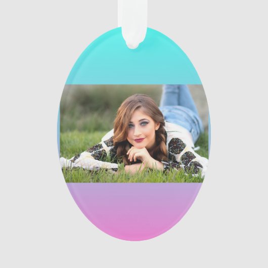 マーメイド色グラデーション紫色のピンクのアクアグラデーション オーナメント (正面)