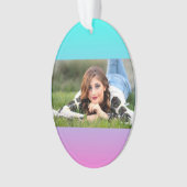 マーメイド色グラデーション紫色のピンクのアクアグラデーション オーナメント (正面)