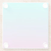 マーメイド色グラデーション紫色のピンクのアクアグラデーション ガラスコースター (裏面)