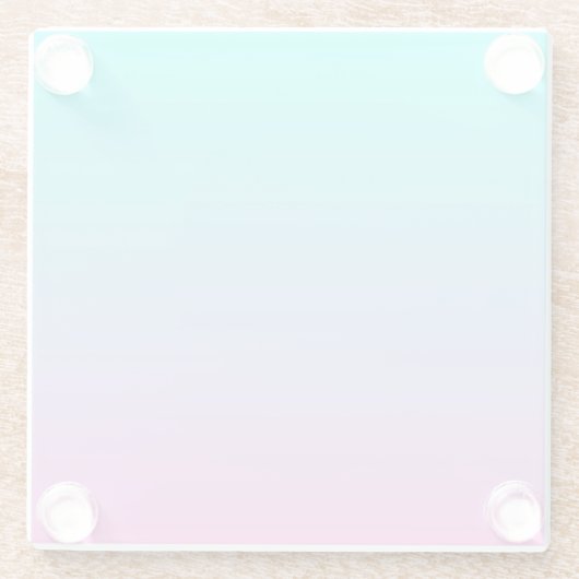 マーメイド色グラデーション紫色のピンクのアクアグラデーション ガラスコースター (裏面)