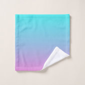 マーメイド色グラデーション紫色のピンクのアクアグラデーション バスタオルセット (ウォッシュタオル)