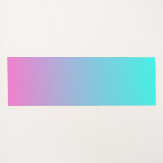 マーメイド色グラデーション紫色のピンクのアクアグラデーション ヨガマット (裏面(横))