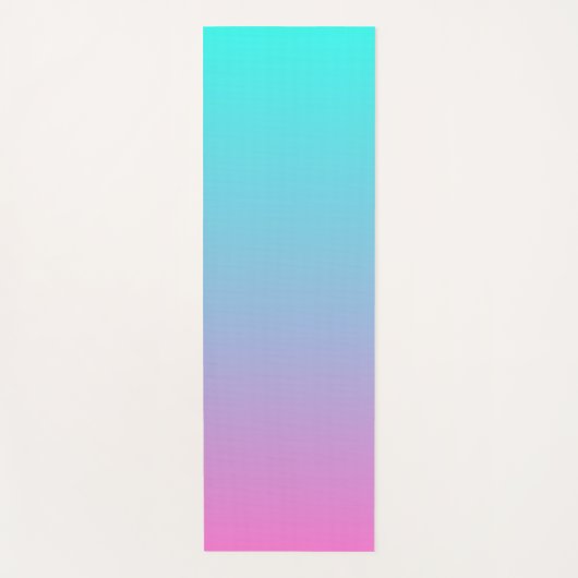 マーメイド色グラデーション紫色のピンクのアクアグラデーション ヨガマット (正面)