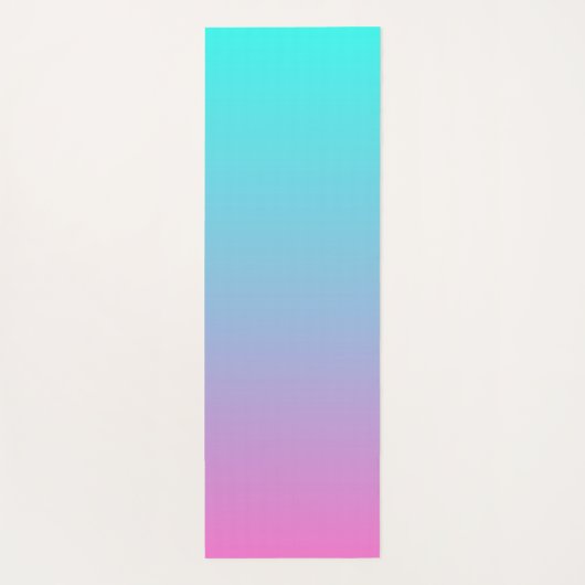 マーメイド色グラデーション紫色のピンクのアクアグラデーション ヨガマット (裏面)