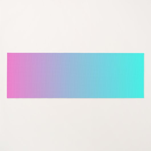 マーメイド色グラデーション紫色のピンクのアクアグラデーション ヨガマット (正面(横))