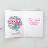 マーメイド花誕生日カード カード (内部)