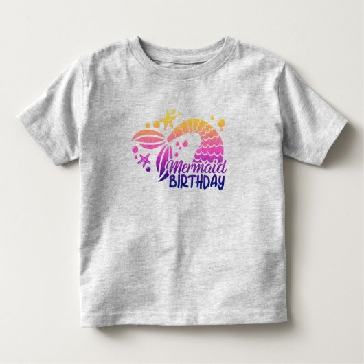 マーメイド誕生日の幼児Tシャツ トドラーTシャツ (正面)