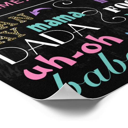 マーメイド誕生日の黒板の女の子のための看板 ポスター (角)