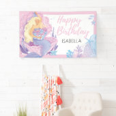 マーメイド誕生日アドベンチャーソフトピンク 横断幕 (インサイチュ)