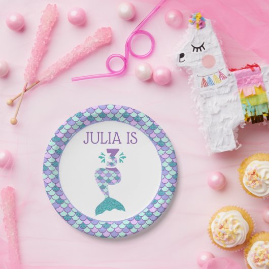 マーメイド誕生日アンダーザシーパーティー ペーパープレート (パーティー)