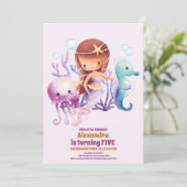 マーメイド誕生日アンダーザシーパーティー 招待状 (スタンド正面)