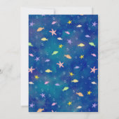 マーメイド誕生日アンダーザシーレッドヘッドプールパーティー 招待状 (裏面)