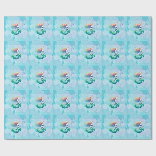 マーメイド誕生日アンダーザシー ラッピングペーパー (フラット)