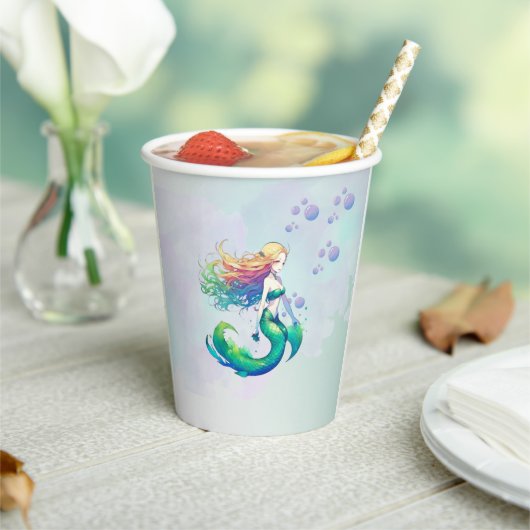 マーメイド誕生日アンダーザシー 紙コップ (インサイチュ)