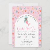 マーメイド誕生日オンダーザシーフォト 招待状 (正面)