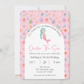 マーメイド誕生日オンダーザシーフォト 招待状 (正面)