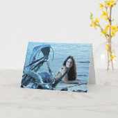 マーメイド誕生日カード カード (黄色い花)