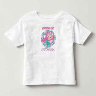 マーメイド誕生日ガールホワイト トドラーTシャツ