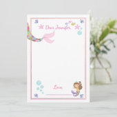 マーメイド誕生日ゲストブックカードタイムカプセルガール カード (スタンド正面)