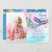 マーメイド誕生日サンキューカード サンキューカード (正面/裏面)