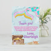 マーメイド誕生日サンキューカード 招待状 (スタンド正面)