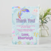 マーメイド誕生日サンキューカード 招待状 (スタンド正面)