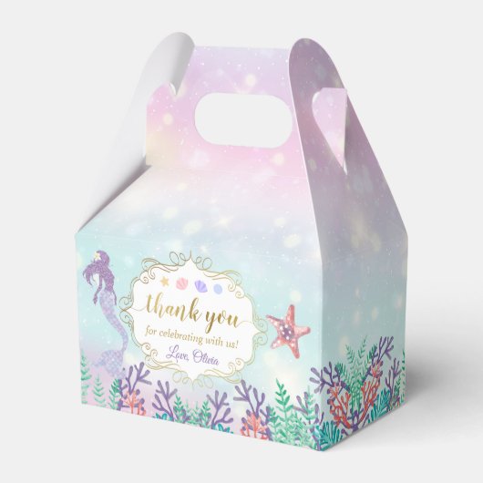 マーメイド誕生日ザシーアンダーザシーパーティーありがとう フェイバーボックス (裏面サイド)