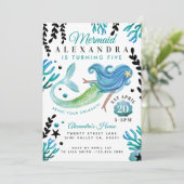 マーメイド誕生日スイミングプールパーティの招待状 招待状 (スタンド正面)