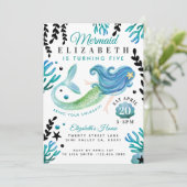 マーメイド誕生日スイミングプールパーティの招待状 招待状 (スタンド正面)