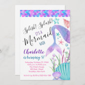 マーメイド誕生日スプラッシュ 招待状 (正面/裏面)