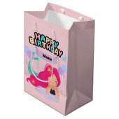 マーメイド誕生日デザイン – 水中 ミディアムペーパーバッグ (正面アングル)