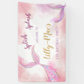 マーメイド誕生日バックドランドガール誕生日 横断幕 (縦)