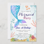 マーメイド誕生日バッシュ 招待状 (正面)