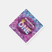 マーメイド誕生日パーソナライズされたピンクブルー スタンダードカクテルナプキン (角)