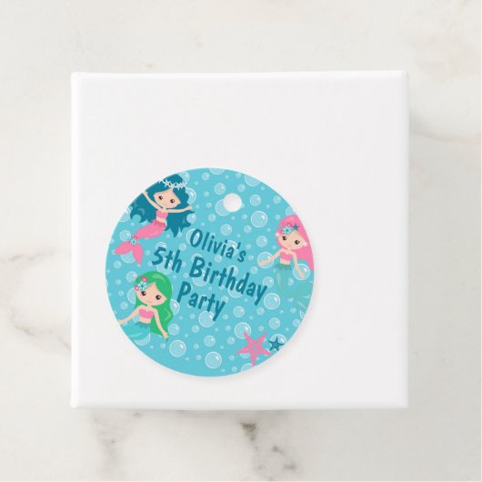 マーメイド誕生日パーティパーソナライズされたーありがとう フェイバータグ (インサイチュ)
