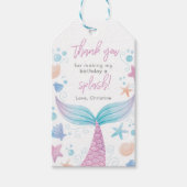 マーメイド誕生日パーティーありがとうメッセージカード ギフトタグ (正面)