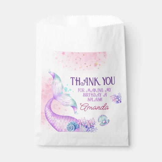 マーメイド誕生日パーティーありがとう フェイバーバッグ (正面)