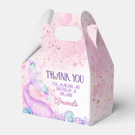 マーメイド誕生日パーティーありがとう フェイバーボックス (裏面サイド)