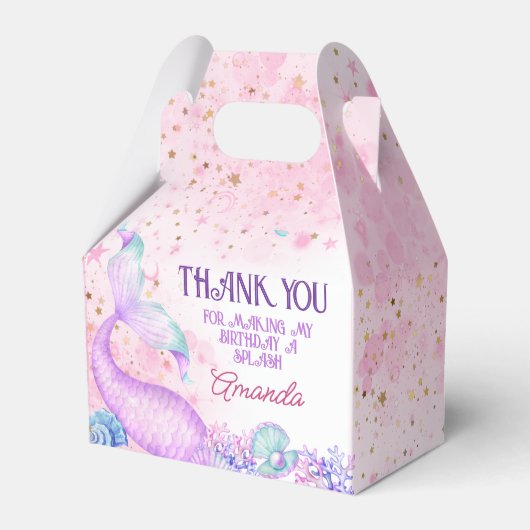 マーメイド誕生日パーティーありがとう フェイバーボックス (正面サイド)