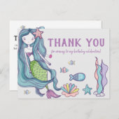 マーメイド誕生日パーティーありがとう ポストカード (正面/裏面)