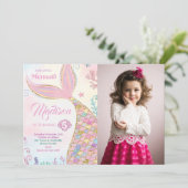 マーメイド誕生日パーティーの写真 招待状 (スタンド正面)