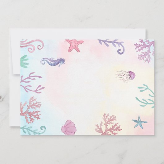 マーメイド誕生日パーティーの写真 招待状 (裏面)