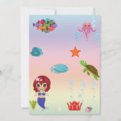 マーメイド誕生日パーティーの招待 招待状 (裏面)