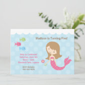 マーメイド誕生日パーティーの招待 招待状 (スタンド正面)