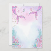 マーメイド誕生日パーティーの招待 招待状 (裏面)