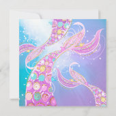 マーメイド誕生日パーティーの招待 招待状 (裏面)