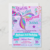 マーメイド誕生日パーティーアンダーザシー招待状 招待状 (正面)